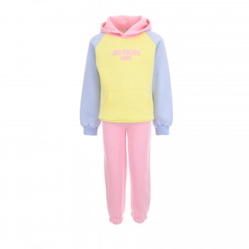 Παιδικό σετ φόρμα για κορίτσια Action Sportswear κίτρινο- ροζ